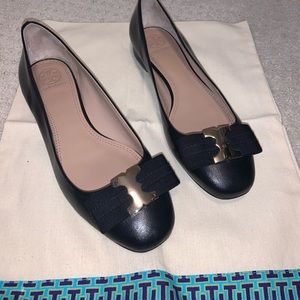 Tory Burch black bow flats